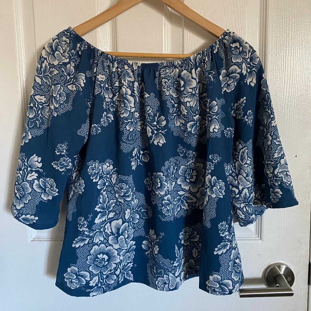 off-shoulder floral top